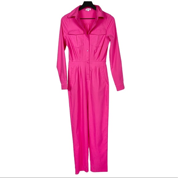 Superdown Revolve Alicia Button Up Jumpsuit Pink - Picture 2 of 14